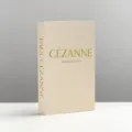 Beige linen decorative fake book box, stylish gold foil lettering coffee table book variant. - Folding Style - Shipped Flat / Small Beige Cezanne