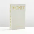 Minimalist linen decorative book storage box with gold foil Monet text for coffee table decor - Magnetic Storage Model - Openable / Medium Light Gray Monet