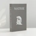 Gray linen decorative fake book box with Matisse art print, modern home decor storage. - Magnetic Storage Model - Openable / Medium Dark Gray Matisse