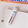 Mini cutter portatil lindo para abrir cajas y articulos de mejoria escolar estudiantes. - Oso blanco y verde