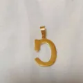 Gold letter pendant necklace titanium steel minimalist fashion chic jewelry accessory elegant style - Alphabet C Pendant (DX611) / Gold