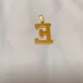 Minimalist gold letter pendant necklace titanium steel chic stylish jewelry for women - Alphabet E Pendant (DX611) / Gold