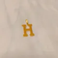 Gold tone initial letter H pendant necklace, minimalist stainless steel jewelry for women. - Alphabet H Pendant (DX611) / Gold