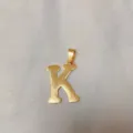 Gold Letter K Titanium Steel Pendant Necklace Minimalist Fashion Chic Jewelry Gift - Alphabet K Pendant (DX611) / Gold