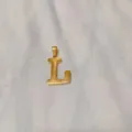 Gold letter L pendant necklace, chic stainless steel initial jewelry piece for women. - Alphabet L Pendant (DX611) / Gold