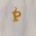 Gold letter P pendant necklace minimalist stainless steel clavicle chain jewelry item - Alphabet P Pendant (DX611) / Gold