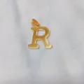Minimalist gold letter R pendant necklace variant, chic titanium steel fashion jewelry for women. - Alphabet R Pendant (DX611) / Gold