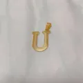 Gold Letter U Pendant Titanium Steel Initial Necklace Minimalist Jewelry Chic Accessory - Alphabet U Pendant (DX611) / Gold