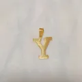 Gold Letter Y Pendant, minimalist titanium steel necklace variant, elegant daily jewelry. - Alphabet Y Pendant (DX611) / Gold