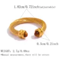 Exquisiter goldener gedrehter offener Ring mit Naturstein, eleganter Edelstahl Schmuck für Damen. - Verstellbare Offene Größe / Goldbasis Tigerauge-Stil (JY260601-1)