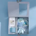 Coffret cadeau d'aromathérapie avec flacon de parfum et bouquet de fleurs artificielles. - Bleu - Eau froide