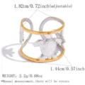 Anello tartaruga in acciaio inossidabile regolabile con design traforato, oro e argento. - Aperto Regolabile / Stile Tartaruga Marina Cava Bicolore Oro e Argento (JYS260512-2)