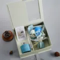 Set regalo scatola di rose di sapone per aromaterapia diffusore di profumo per donna - Oceano blu (con borsa regalo)