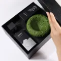 Set regalo con pietra diffusore di oli essenziali per aromaterapia senza fiamma in camera da letto. - Set di piante in pietra di cristallo verde (olio essenziale non incluso)