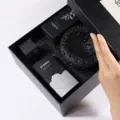 Elegante set regalo nero scatola diffusore di pietra di oli essenziali per camera - Set di piante in pietra di cristallo nero (olio essenziale non incluso)