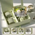 Set de regalo de velas perfumadas de lujo con ramo de flores y difusor decorativo. - Verde Floral Fresco