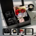 Lujoso juego de regalo de vela perfumada y fragancia para el hogar con elegante ramo de rosas. - Después de Enamorarse
