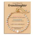 Adjustable beaded crystal bracelet for granddaughter with rose quartz and moonstone - Granddaughter Moonstone (Model 3)