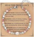 Adjustable multi-stone beaded healing bracelet for healthy pregnancy gift on display card - Healthy Pregnancy Purple Natural Stone Silver
