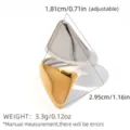 Anillo abierto geométrico de dos tonos minimalista, joyería de metal grueso moderno - Abierto Ajustable / Anillo Abierto Geométrico Bicolor (A10-6-250531-9)