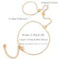 Conjunto de anillo pulsera de acero dorado, joyería cadena estrás estrella para mujeres, diseño. - Abierto Ajustable / Pulsera con Anillo Estrella Luna (E08-2-260417-10)