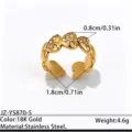 18K Goud Roestvrij Staal Hart Ring Minimalistisch Stapelbaar Geometrisch Sieraad 4.6g - Hart & Geometrische Stijl / Goud