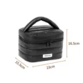 Borsa cosmetica nera imbottita, grande borsa da viaggio per trucco con manico superiore. - Nero