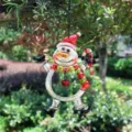 Natale pupazzo di neve in ferro sospeso ornamento per festa giardino decorazione casa - Pupazzo di neve - campanella rossa