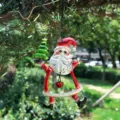 Natale Babbo Natale metallo appendiabiti ornamento dipinto ferro arte decorazione festa giardino - Babbo Natale - campanella rossa