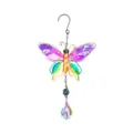 Colorful iron butterfly crystal suncatcher hanging ornament for window garden decor. - 35*17cm Hanging Crystal / Purple Butterfly