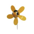 Simpatica ape gialla mulino a vento da giardino decorazione esterna per prato e cortile - Vespa arancione / Diametro circa 13 cm, lunghezza asta 60 cm