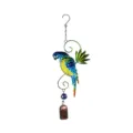 Campanello a vento pappagallo in metallo colorato decorazione sospesa da giardino. - Campana Pappagallo Blu / Appendere 35cm-Busta con Bolle / Blu