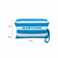 Sac cosmétique en tricot à rayures bleu et blanc grande capacité sac de plage décontracté. - L / Rayures bleues et blanches