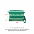 Sac cosmetique en tricot a rayures vertes avec fermeture eclair, trousse de voyage. - S / Rayures Vertes