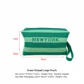 Sac cosmetique en tricot a rayures vertes grande capacite style decontracte pour les femmes - L / Rayures Vertes