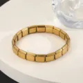 Stainless steel modular charm bracelet titanium steel link DIY fashion jewelry for men and women. - Gold