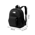 Mochila de viaje plegable negra, bolso diario impermeable de rombos para uso cotidiano. - 30*12,5*39 cm / Negro