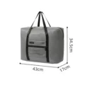 Bolsa de viaje plegable gris con bolsillo con cremallera, diseño portátil para maleta en viajes. - 43*17*34,5 cm / Gris
