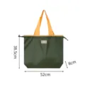 Bolsa de compra impermeable y ligera plegable verde amarilla con cordón 52cm - Verde Militar Grande