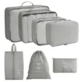 Conjunto de cubos de viaje grises, bolsas organizadoras de equipaje impermeables para ropa. - Gris