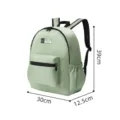 Mochila de viaje ligera con patrón de rombos, bolsa impermeable casual con bolsillos con cremallera. - 30*12,5*39 cm / Verde