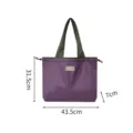 Foldable waterproof shopping bag with drawstring, lightweight large capacity purple tote bag. - Lilac Small