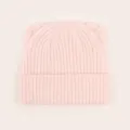 Cute infant bear ears knit beanie, soft warm pink winter baby cap for boys and girls. - S (6-24 Months) / Pink