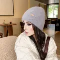 Women winter knit beanie hat warm cozy soft wool cap stylish daily outdoor wear cute headwear - One Size / Gray