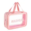 Borsa da toeletta trasparente rosa in PVC astuccio per trucco da viaggio impermeabile - Taglia L / Rosa