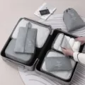 Set de 7 cubos de embalaje de viaje grises para maleta, organizadores de equipaje. - Juego de 7 Piezas / Gris
