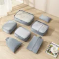 Reispakkers set grote capaciteit koffer organizer tassen voor kleding accessoires - 7-delige Set / Grijs