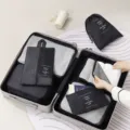 Set de 7 organizadores de viaje para maleta bolsas para guardar ropa y equipaje - Juego de 7 Piezas / Negro