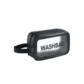 Black waterproof travel wash bag with clear window, durable toiletry organizer and cosmetic pouch. - S / Black