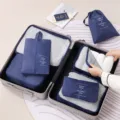 Set de 7 cubos organizadores de equipaje bolsas de viaje para ropa azul marino set - Juego de 7 Piezas / Azul marino